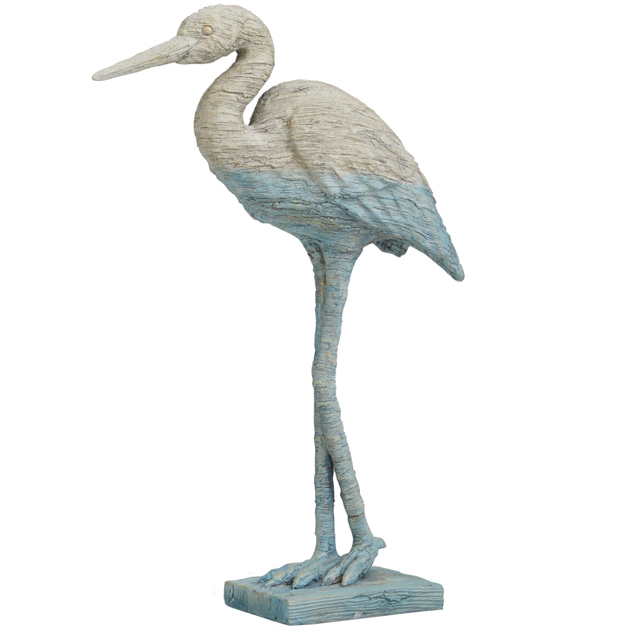 19" Light Blue Ombre Textured Flamingo Sculpture